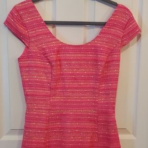 EUC Lilly Pulitzer Rylan Neo Pink Boucle dress with cap sleeves, Size 6